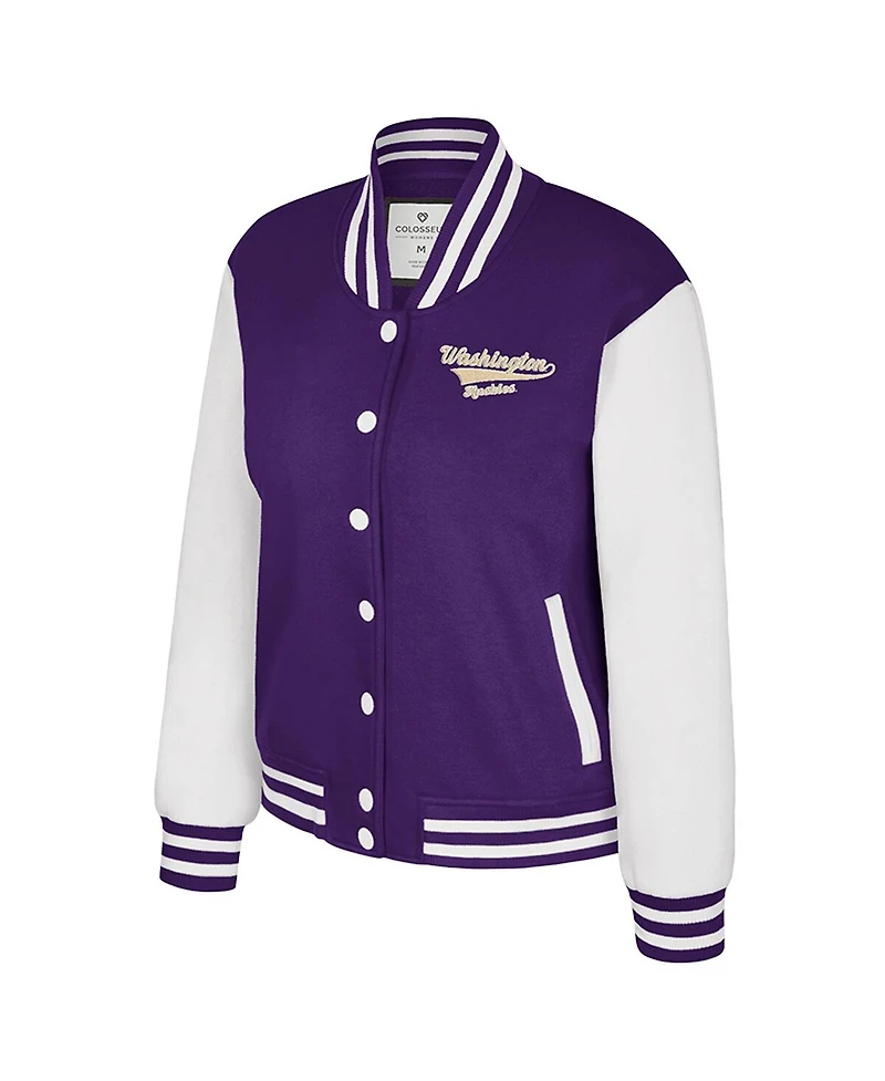 Colosseum Women's Purple Washington Huskies French Baguette Full Snap Fleece Jacket