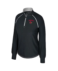 Colosseum Women's Black Louisville Cardinals Bikram Raglan Quarter-Zip Top