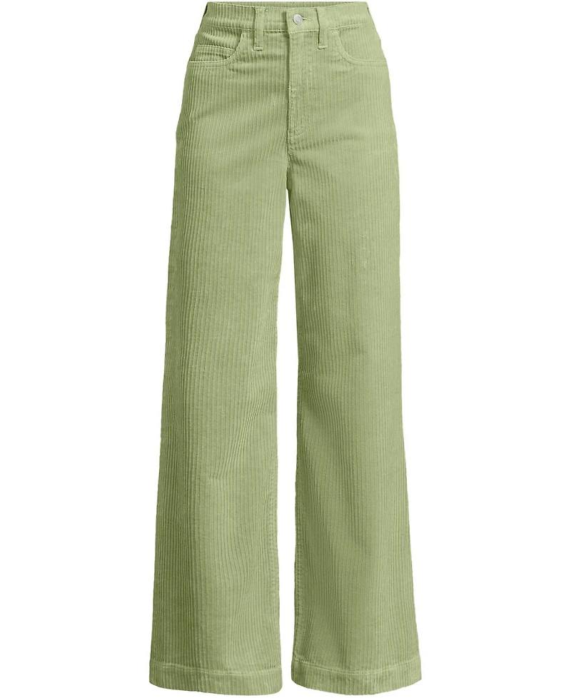 Lands' End Women's High Rise Wide Leg Corduroy Pants