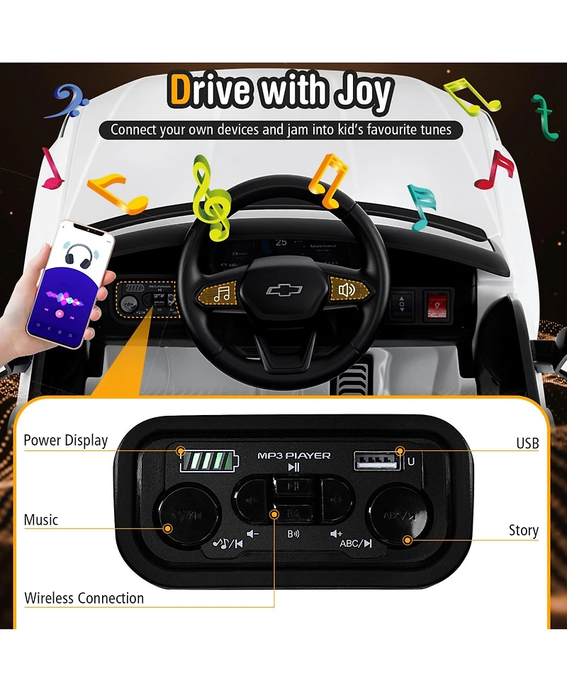 Gymax Ride on Car 12V Licensed Chevrolet Truck Kids' Electric Vehicles Gift for 3+