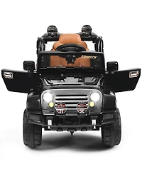 12V MP3 Kids Ride On Truck Car Rc Remote Control w/ Led Lights Music, Black