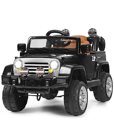 12V MP3 Kids Ride On Truck Car Rc Remote Control w/ Led Lights Music, Black