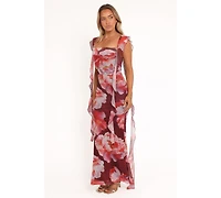 Petal and Pup Women's Chiara Maxi Dress - Burgundy Peony
