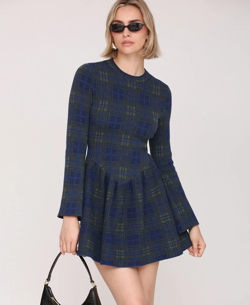 Avec Les Filles Women's Long Sleeves Skater Dress