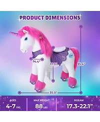 PonyCycle Model Y Pink/Purple Unicorn Rideable Toy for Age 4