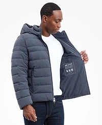 Michael Kors Men's Dressy Hooded Stretch Packable Jacket