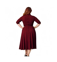 Unique Vintage Plus 1950s Turtleneck Midi Dress