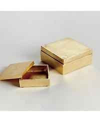 Napa Home & Garden Cressida Lidded Boxes, Set of 2 - Gold Aluminum Storage