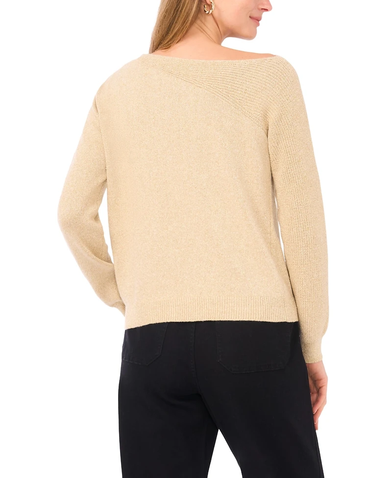 Vince Camuto Women's Metallic Asymmetric Cutout Sweater