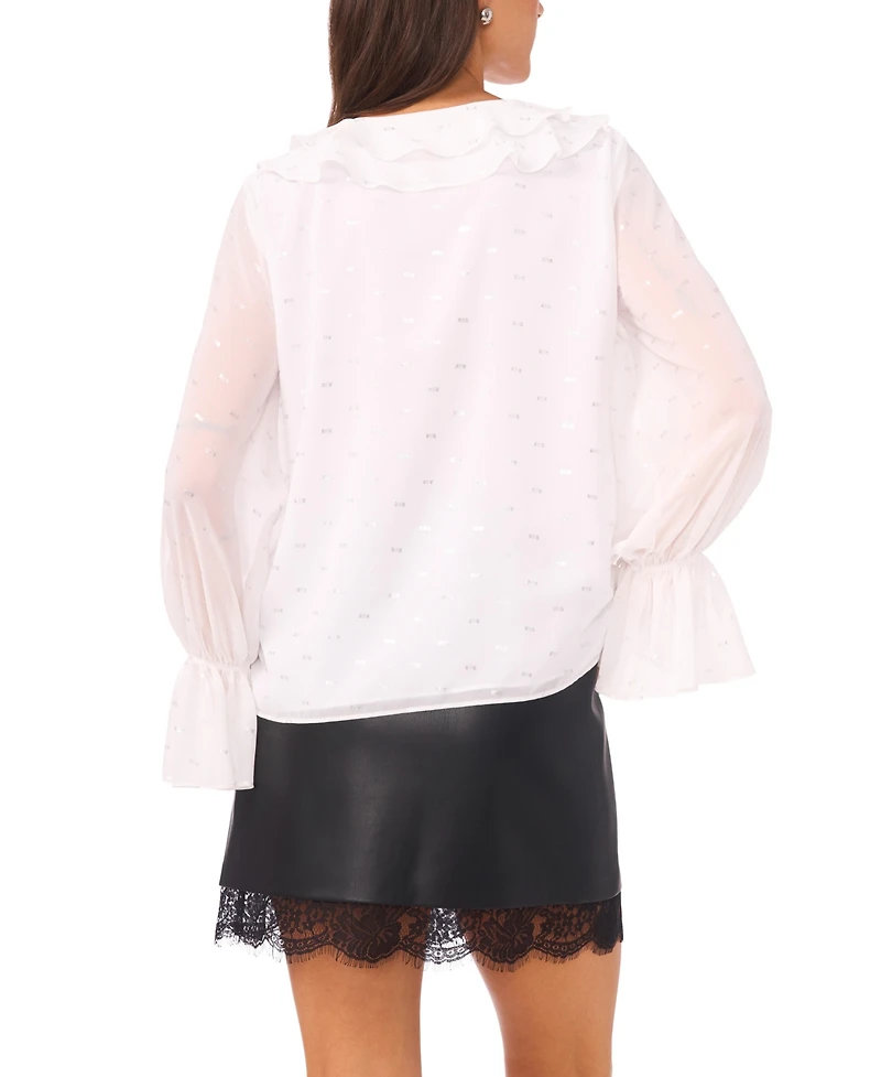 Vince Camuto Women's Ruffle Long Sleeve Top