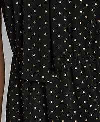 Bcbg Women's Polka Dot Print Halter Neck Blouse