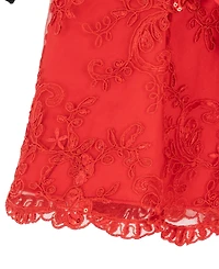 Rare Editions Baby Girls 2-Piece Long Sleeves Velvet Bodice Dress and Diaper Cover Set
