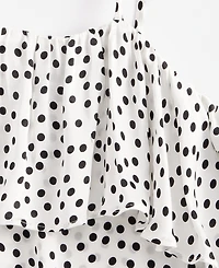 I.n.c. International Concepts Women's Cold-Shoulder Ruffle-Trim Blouse, Macy's Exclusive