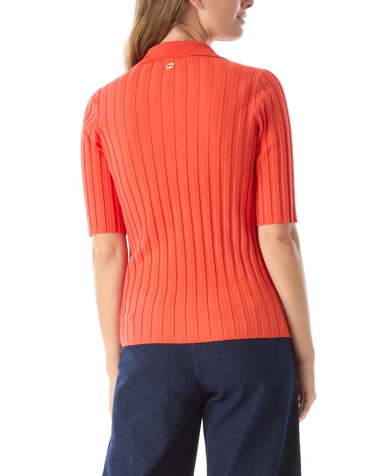 Dee Ocleppo Women's Ribbed Knit Collar Top