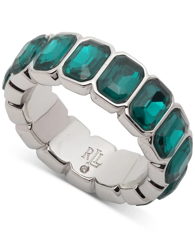 Lauren Ralph Emerald Crystal Tennis Ring