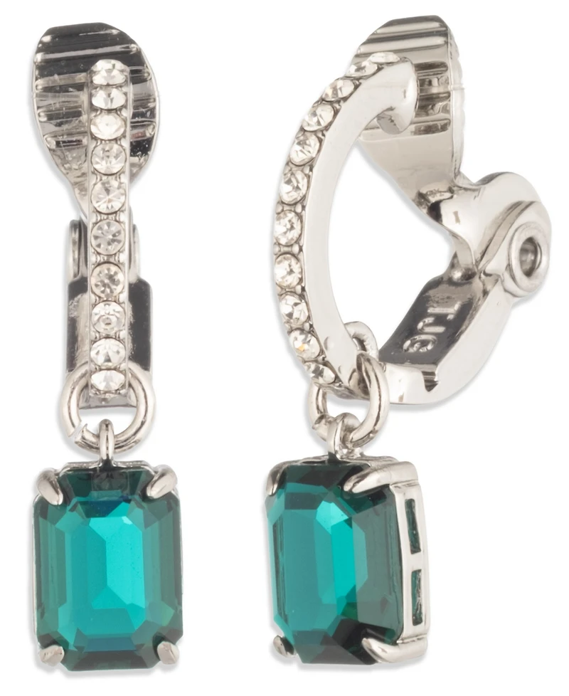 Lauren Ralph Lauren Glass Stone Silver-Tone Drop Hoop Earrings (also in Gold-Tone)