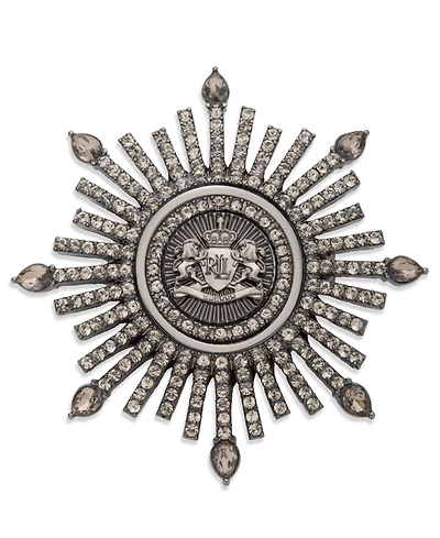 Lauren Ralph Two-Tone Crystal Crest Burst Pin