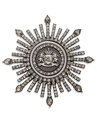 Lauren Ralph Two-Tone Crystal Crest Burst Pin
