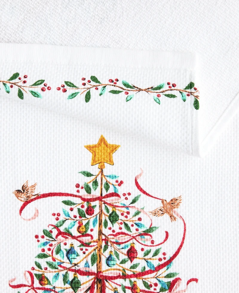 Fiesta Holiday Tree and Holly Sprig 2-Pc. Kitchen Towel Set