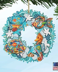 Designocracy Costal Sea Creatures Wreath Ornament