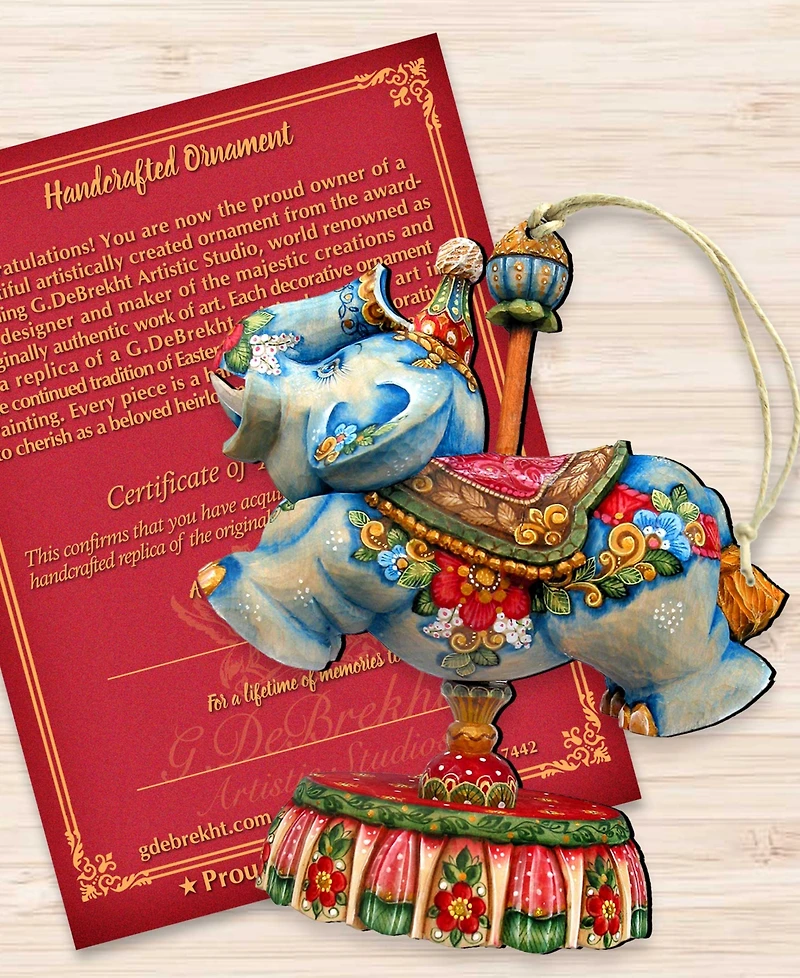 Designocracy Carousel Elephant Christmas Ornament