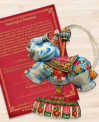Designocracy Carousel Elephant Christmas Ornament
