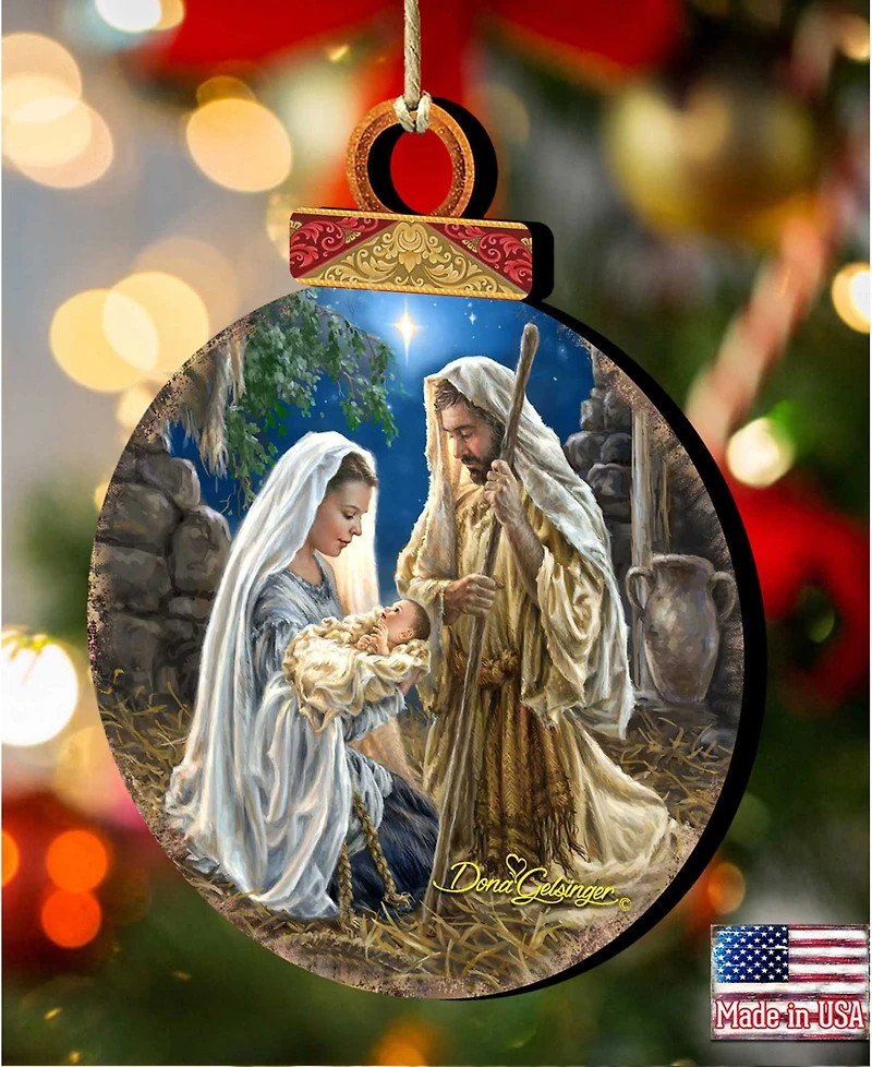 Designocracy Glory to God Ball Wood Holiday Ornament