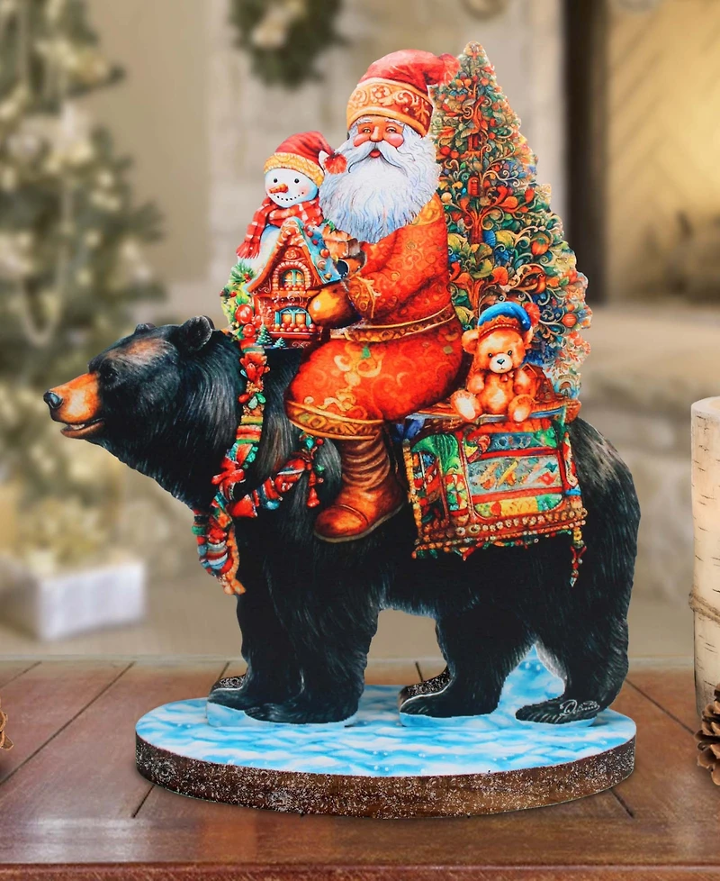 G. Debrekht Santa Claus Black Bear Friend Centerpiece