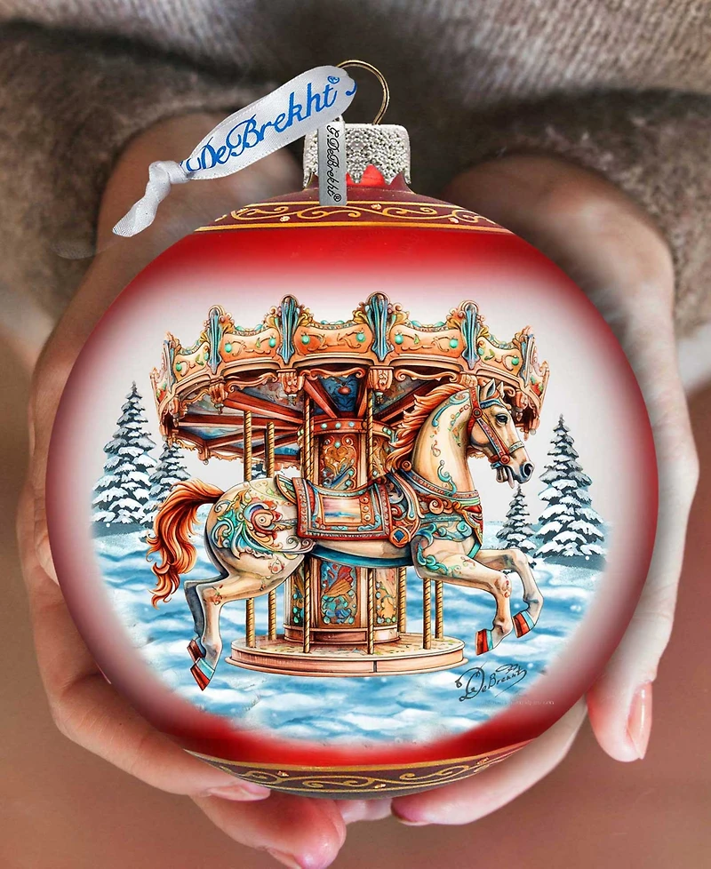 G. Debrekht Winter Wonderland Carousel Christmas Glass