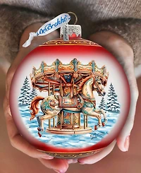 G. Debrekht Winter Wonderland Carousel Christmas Glass