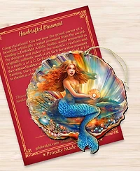 Designocracy Mermaid in the Shell Christmas Ornament