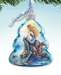 Designocracy Mermaid Christmas Glass Ornaments