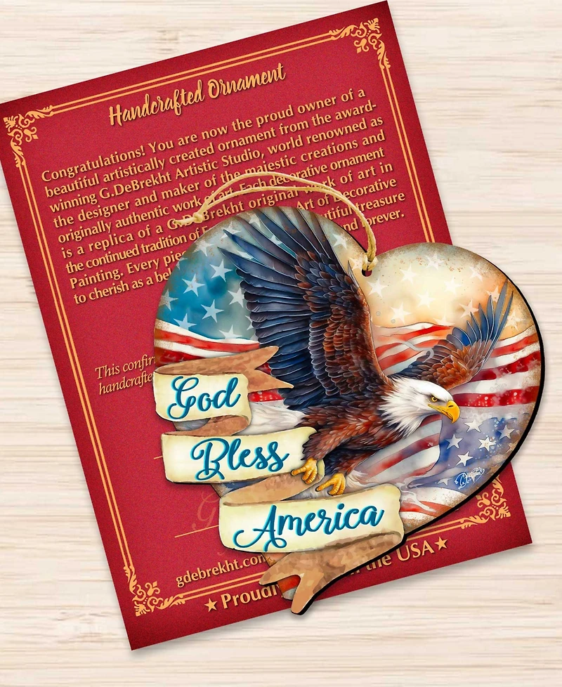 Designocracy God Bless America Christmas Ornament