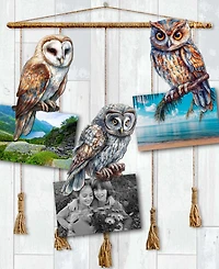 Designocracy Night Owls Wood Clip-on Ornaments, Set of 3