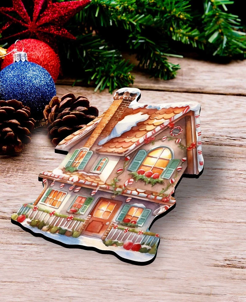 Designocracy Dream Houses Wood Clip Ornaments, Set of 3
