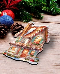 Designocracy Dream Houses Wood Clip Ornaments, Set of 3