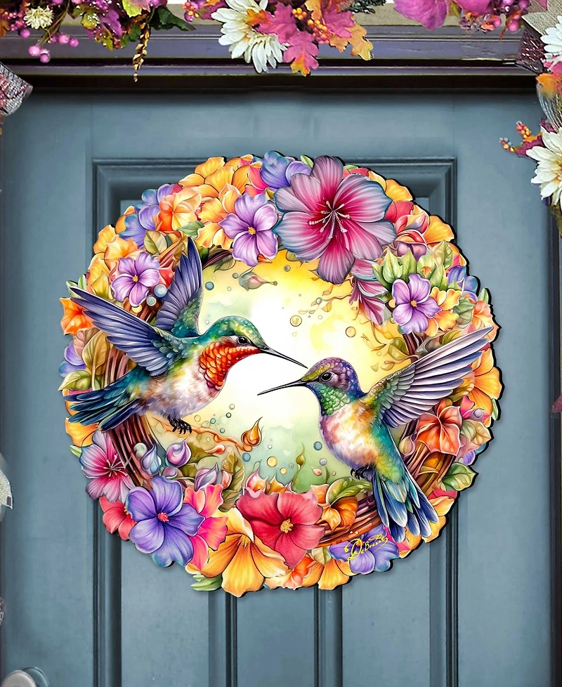 Designocracy Hummingbirds Holiday Door Decor