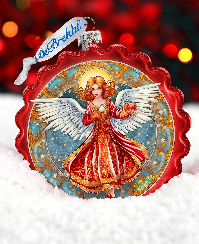 G.Debrekht Angel with Love Glass Christmas Ornament