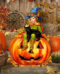 Designocracy Boy on Pumpkin Outdoor Decor