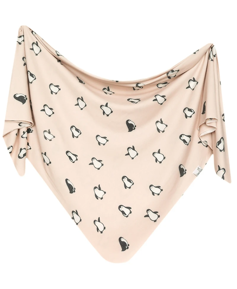 Copper Pearl Baby Penguins Knit Blanket