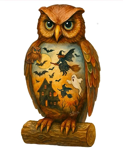 Designocracy Halloween Owl Holiday Door Decor