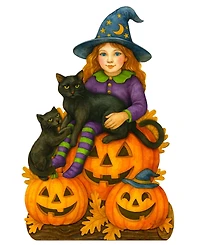Designocracy Halloween Witch Outdoor Garden Decor