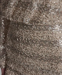 Bcbg Women's Sequin Detail Striped Boat Neck Dress