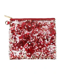 Packed Party Spirit Squad Confetti Everything Pouch, Makeup Bag, Travel Bag,Cosmetic Bag for Women (Red)