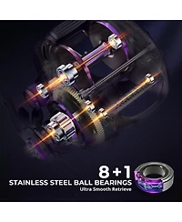 Piscifun Alijoz 400 Baitcaster Fishing Reel, 38Lbs Max Drag Baitcasting Reel, 6.6:1/8.1:1 Gear Ratio, Freshwater and Saltwater Low Profile Casting Ree