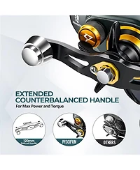 Piscifun Alijoz 400 Baitcaster Fishing Reel, 38Lbs Max Drag Baitcasting Reel, 6.6:1/8.1:1 Gear Ratio, Freshwater, Saltwater Low Profile Casting Reel f