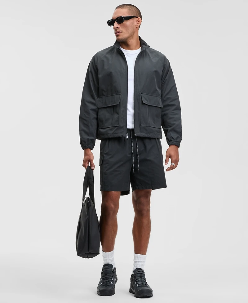 Mode of One Men's Relaxed Fit Pieced Zip-Front Track Jacket, Macy's Exclusive