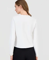 T Tahari Women's Embellished Pearl-Trim Cardigan