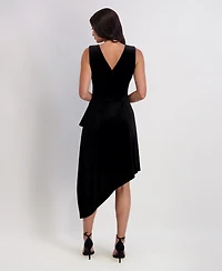 kensie Women's Asymmetrical Hem Midi Dress
