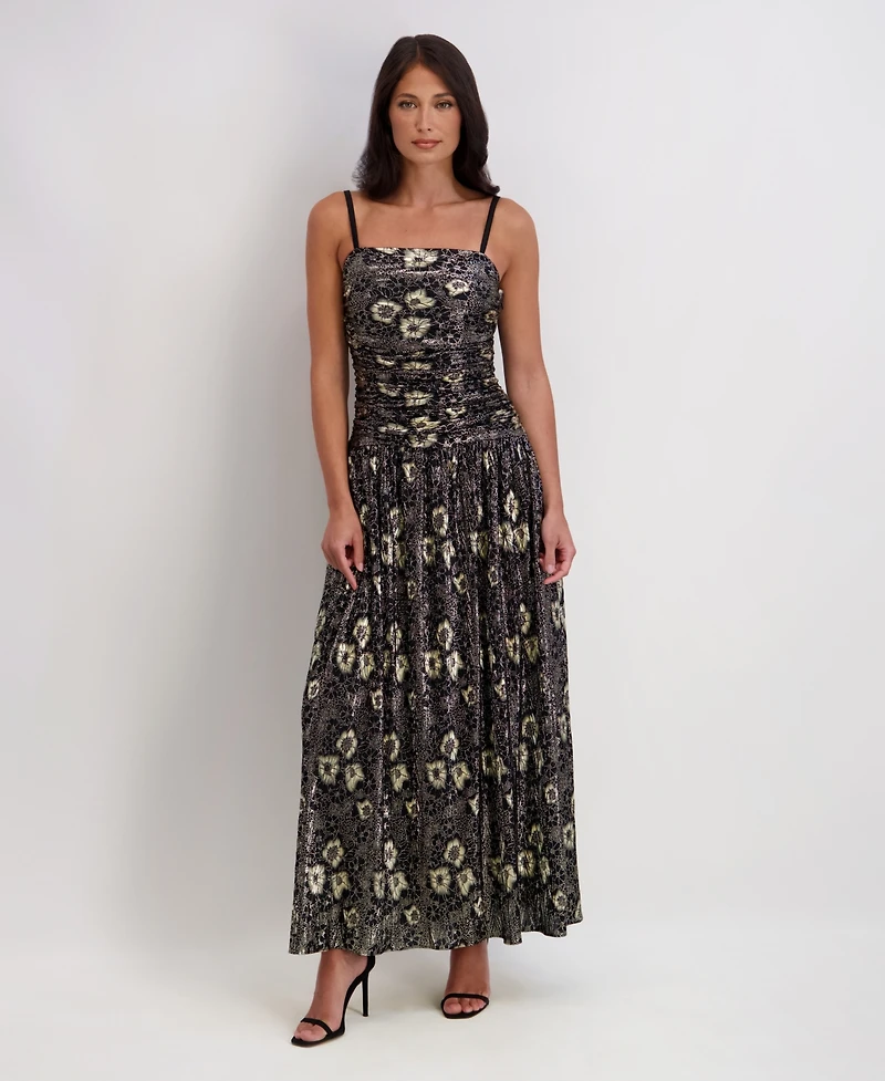 kensie Women's Square Neck Maxi Dress
